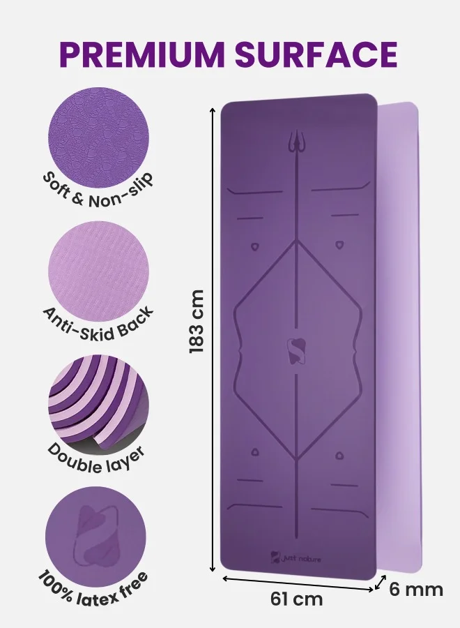 Just Nature  Violet & Purple Double Lite Yoga Mat  | Best Price UAE